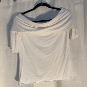 White Cowl Neck Top